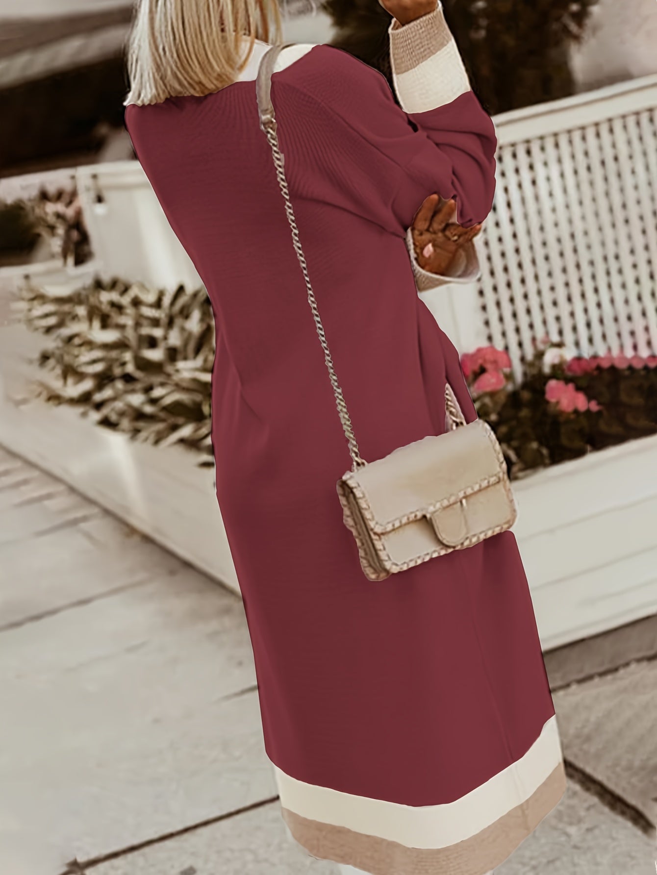  Colorblock Open Front Cardigan