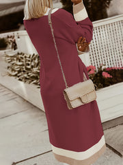  Colorblock Open Front Cardigan