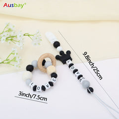 Personalized Baby Rattle & Dummy Clip Set with Custom Name