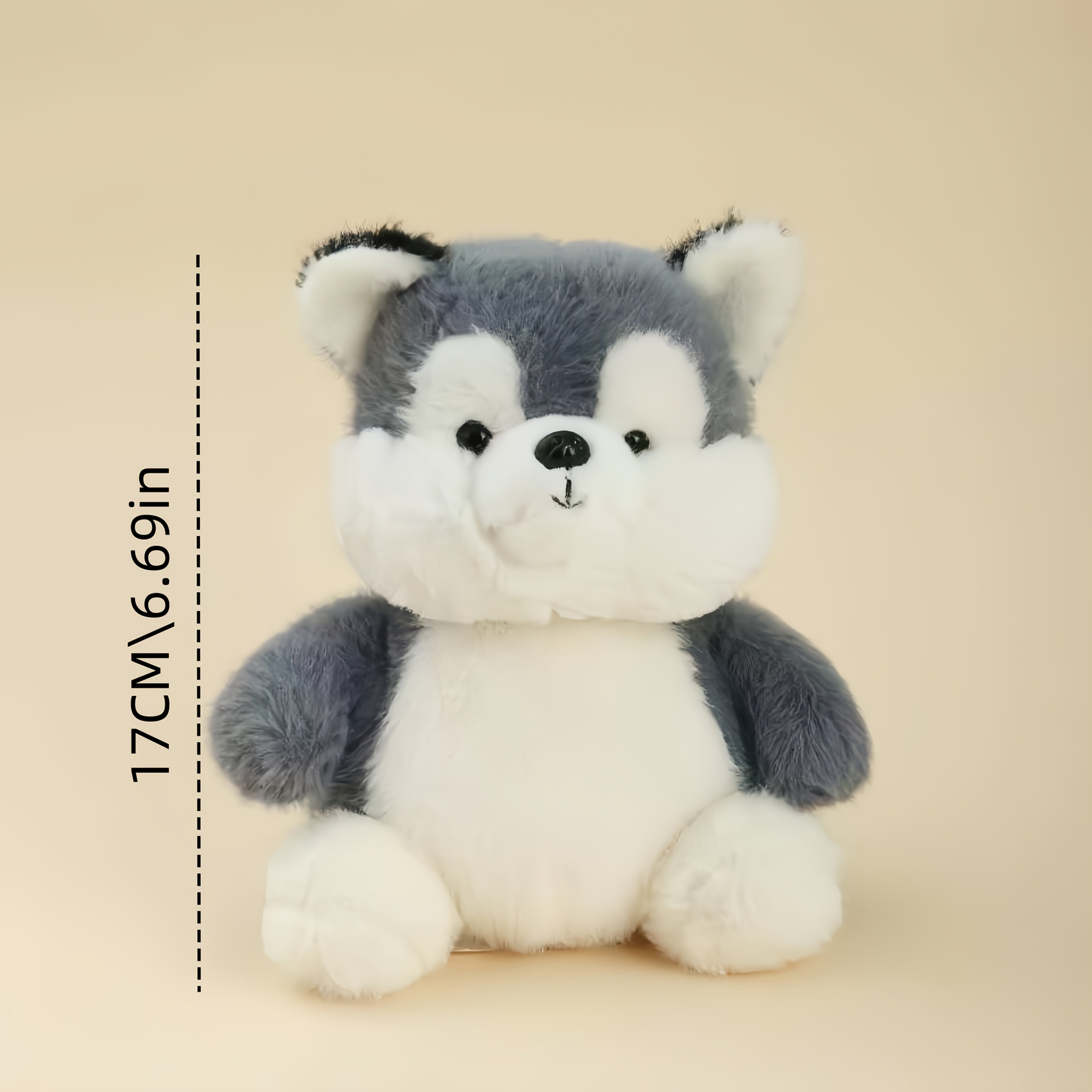 Weighted Husky Plush Toy with Beads Soft Stuffed Dog for All Ages