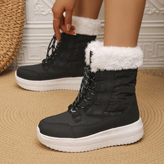 Winter Faux Leather Snow Boots High Top Chunky Boots