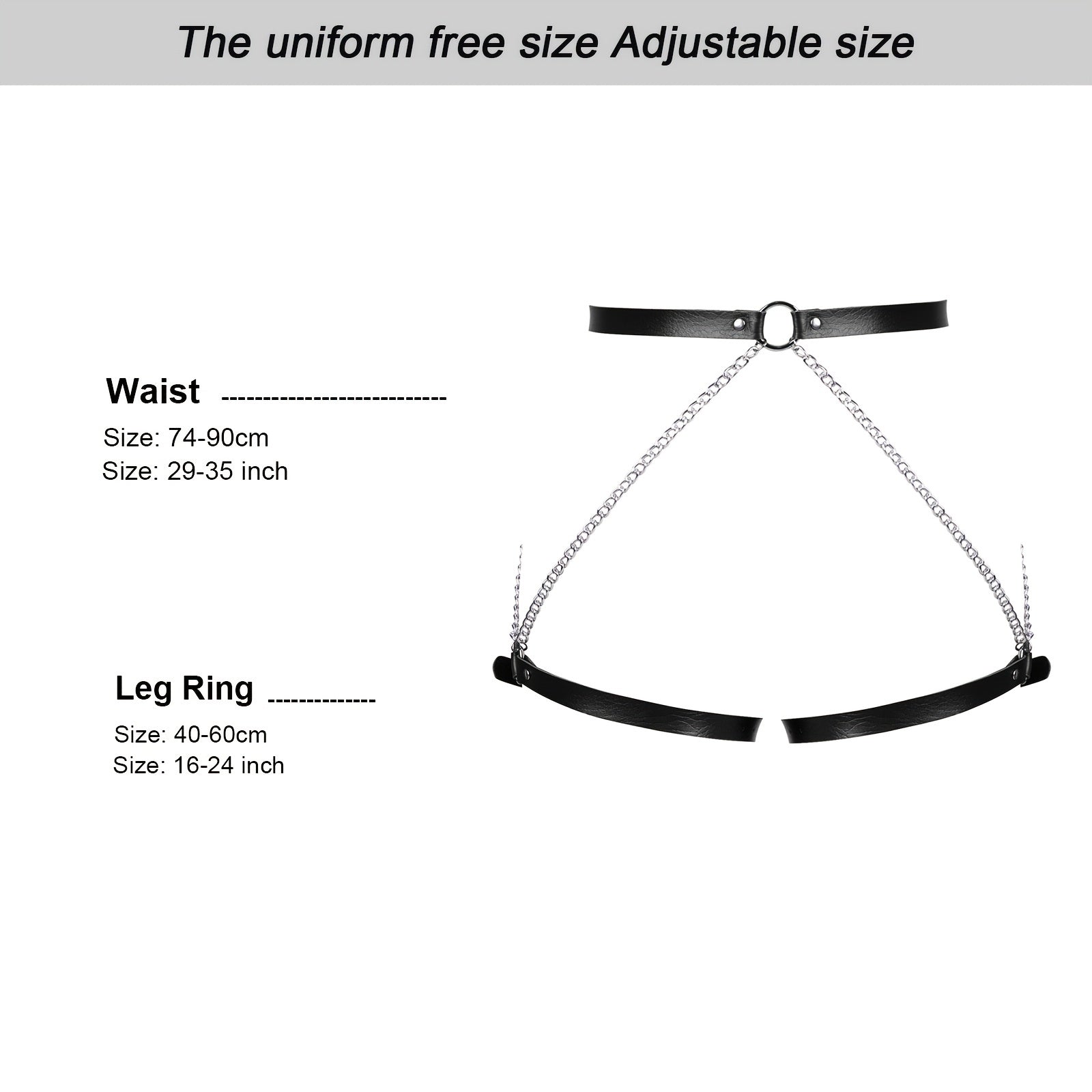 PU Leather Body Leg Harness Thigh Garter Gothic Suspender Belt