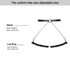 PU Leather Body Leg Harness Thigh Garter Gothic Suspender Belt