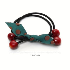 Polka Dot Bow Hair Tie Cherry Hair Ring Hair Accessories