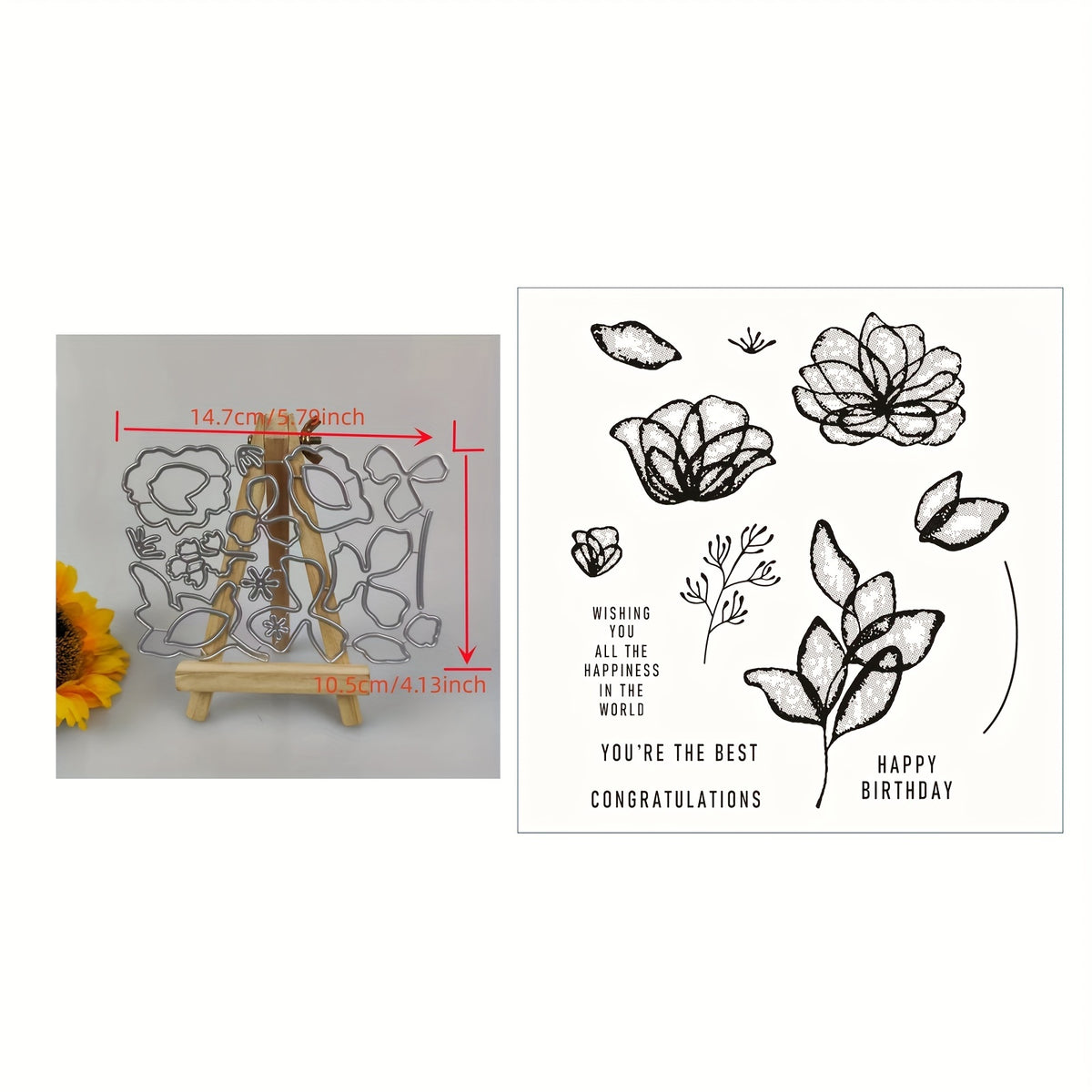 Birthday Greetings Metal Cutting Dies And Stamps