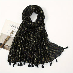 Hot Stamping Hijab Cotton Tassel Scarf Head Wrap