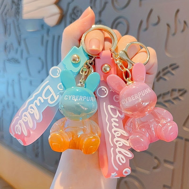 Gradient Rabbit Keychain Bag Pendant Key Chain For Men