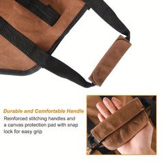 Firewood Carrier Waxed Canvas Log Carrier For Firewood Wood Carrying Bag