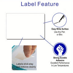 60 Sheets 76x51mm Blank Synthetic Paper Adhesive Labels Bag Packaging 3x2 Inch