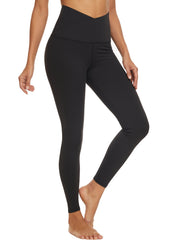 V Cross Waist Sports Leggings Seamless Tummy Control Yoga Pants