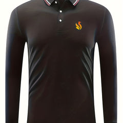 Chicken Print Men's Casual Button Up Polo Shirt