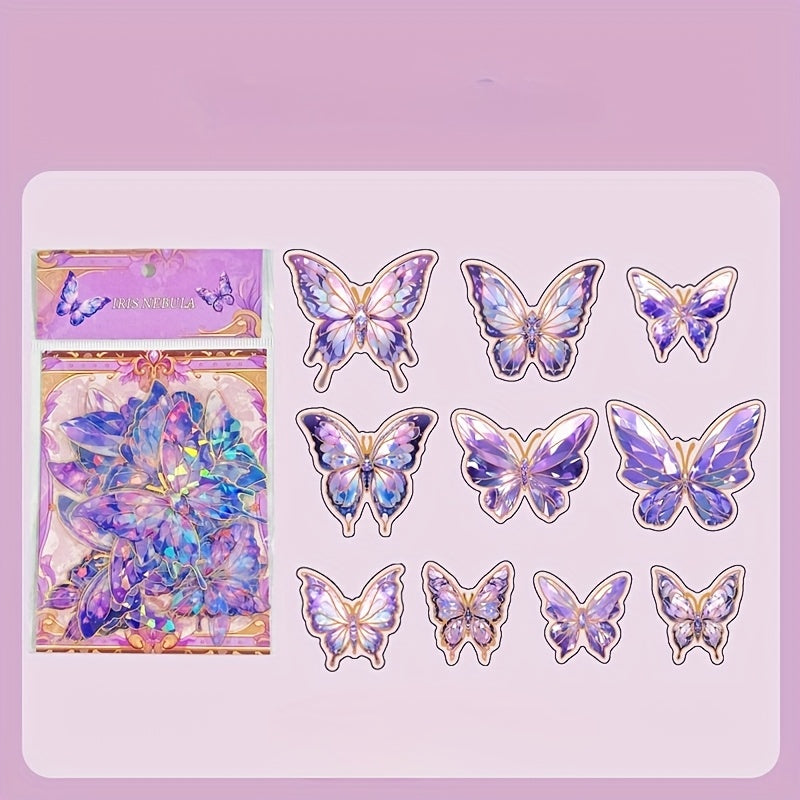 20 Pack Pink Crystal Butterfly Stickers Single Use 3D Wall Decor