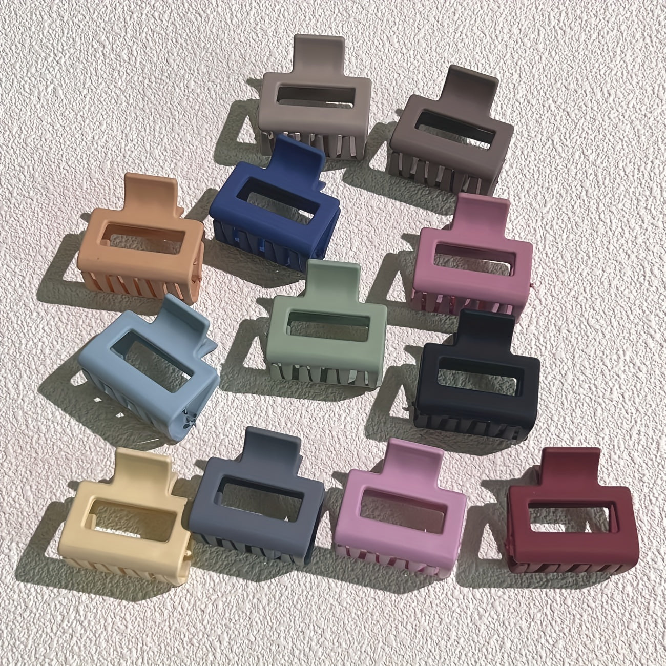 6pcs Small Hair Claw Frosted Rectangle Hair Claw For Thin And Thick Hair