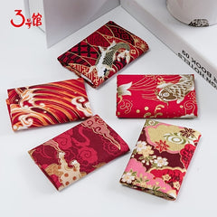 5pc Bronzing Cotton Patchwork Cloth Japanese Floral DIY Decoration