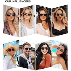 Aviator Sunglasses Polarized UV400 Metal Frame Minimalist Style