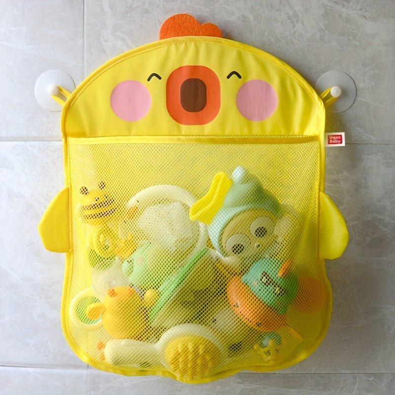 Waterproof Cartoon Baby Bath Storage Net Bag with Suction Cup