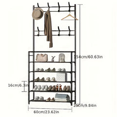 Shoe Cap Holder Multifunctional Storage Rack Coat Hooks Organizer