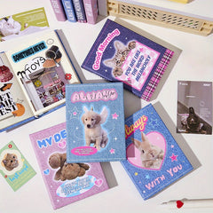 80pcs Pocket Record Book Fabric Art Cartoon Student Notebook