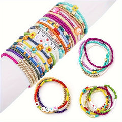3500pcs 24 Colors 4mm Glass Rice Beads Set Seed Bead Handcraft DIY Jewelry