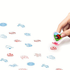 Cartoon Ink Stamp Set for Kids Learning, 6 Patterns
