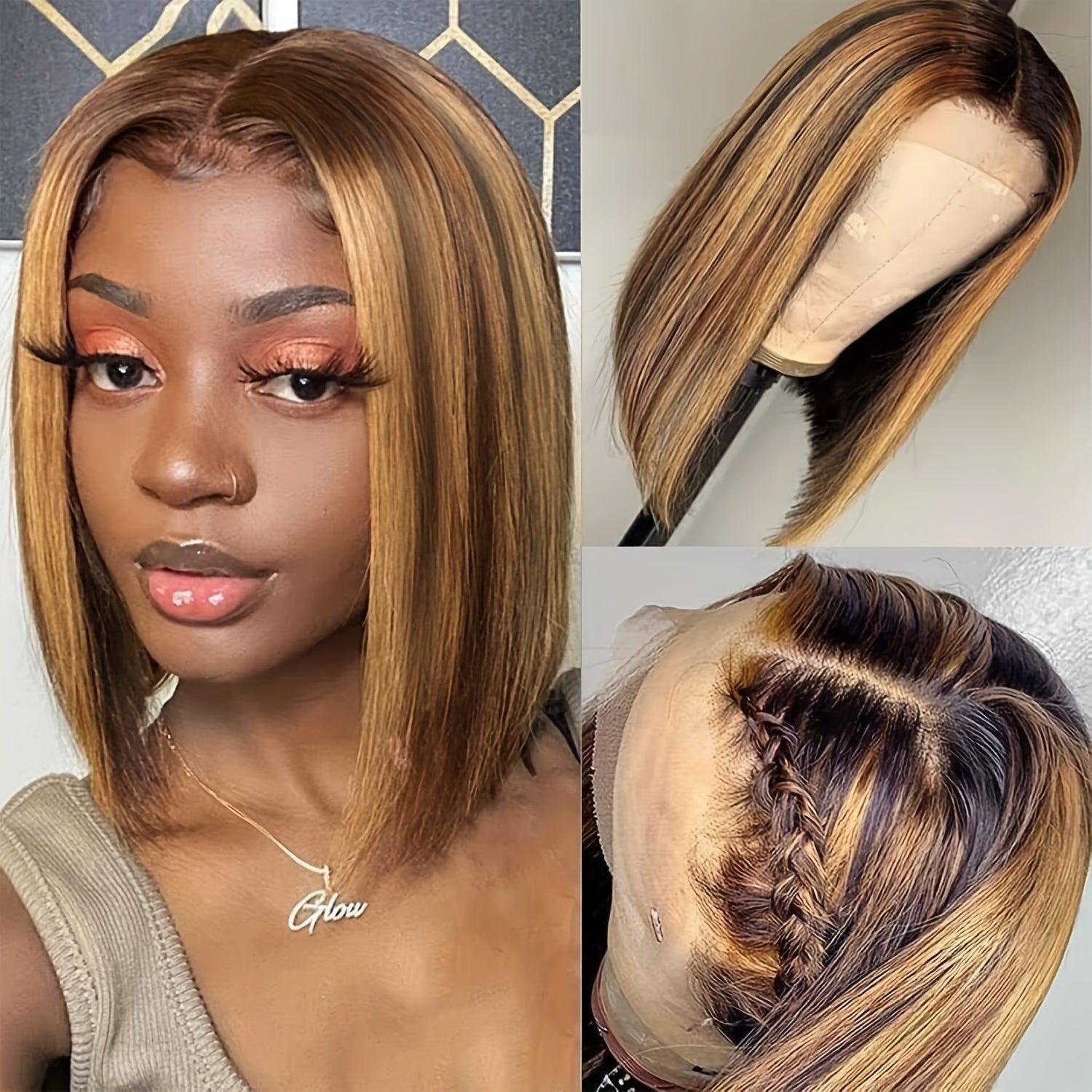 Ombre Honey Brown Short Bob Wig