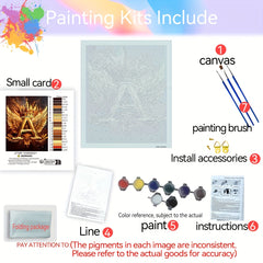 DIY Painting by Numbers Kit Letter A Personal Collection Christmas Birthday