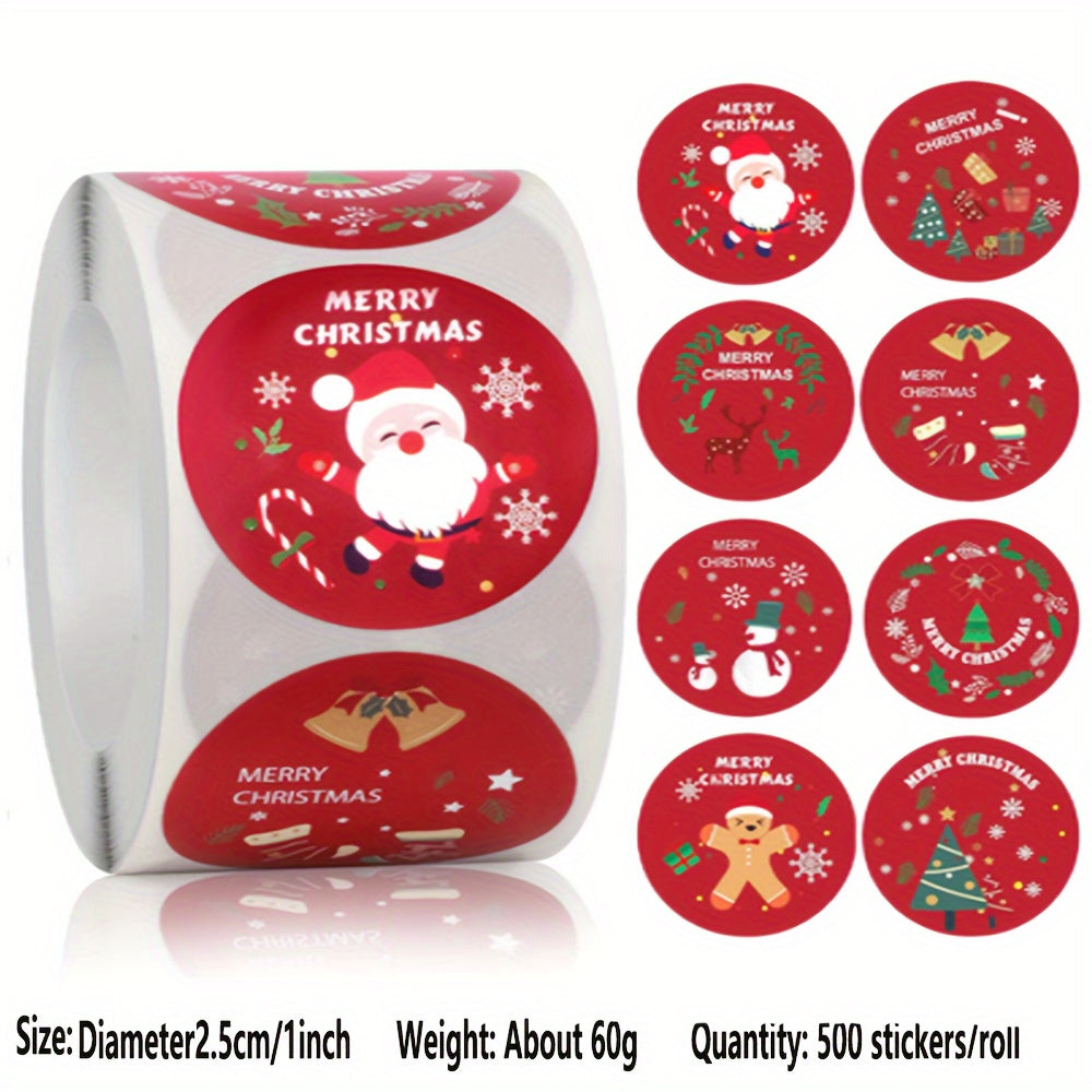 500 Christmas Stickers Rolls - Party Decorations for Elderly
