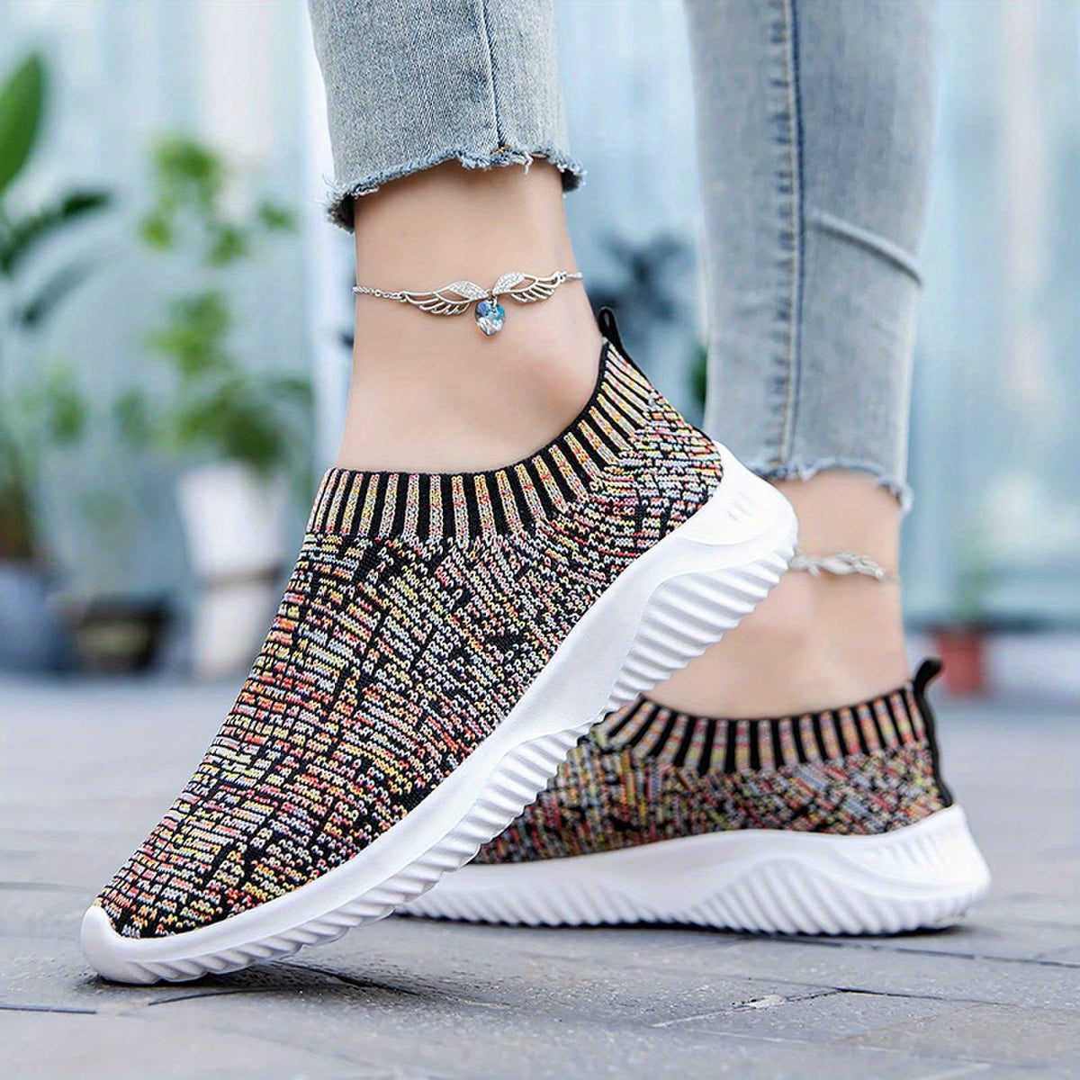 Women's Knit Sock Shoes Slip On Low Top Sports Shoes