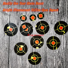 10 Pack Adhesive Splatter Targets 2.5" Plus 1" Bright Yellow Burst Upon Impact