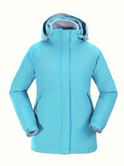 Women's 3-in-1 Ski Jacket Hooded Windproof Waterproof Coat