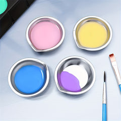 12pcs Stainless Steel Paint Palette for Students