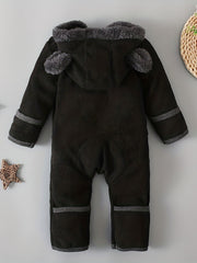 Baby Boys Long Sleeve Bear Hooded Jumpsuit