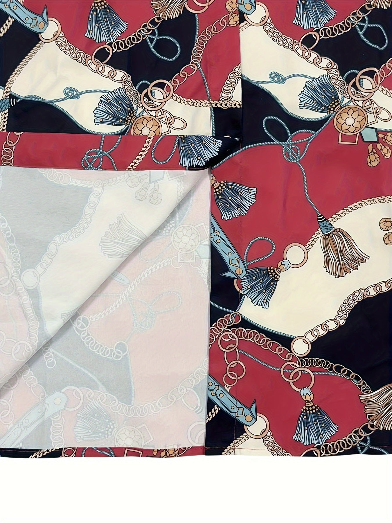  Baroque Print Button Up Shirt Dress
