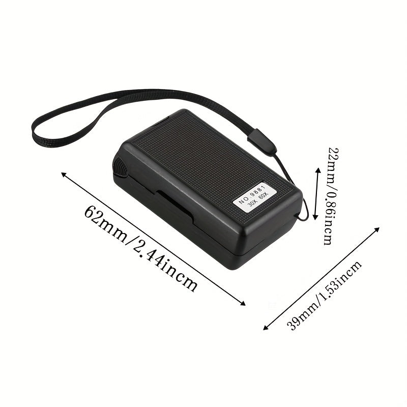 30x60 Magnifying Glass with LED Light for Jewelry Identification