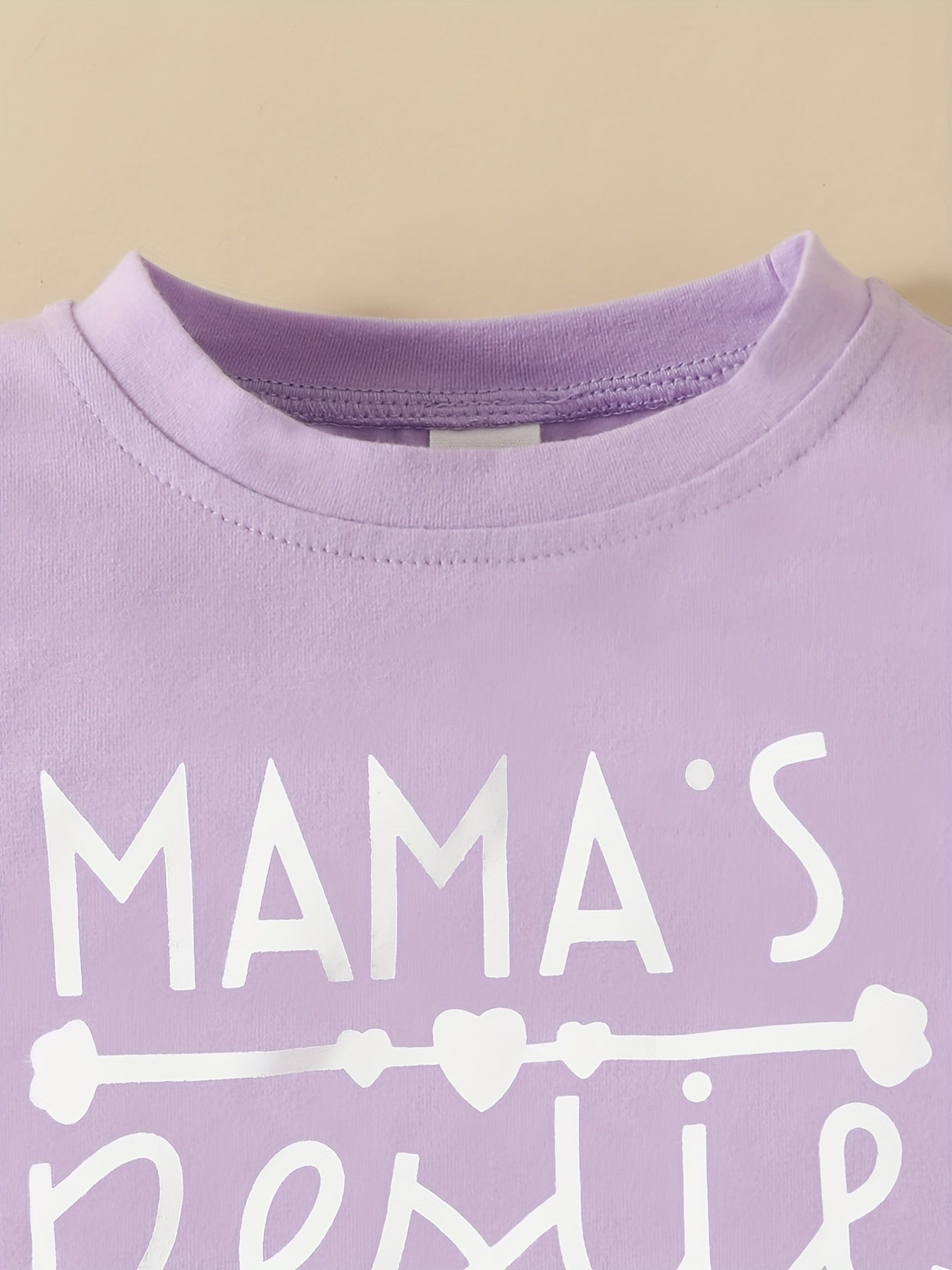 Baby Girls Letter Print Sweatshirt & Pant Set
