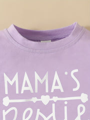 Baby Girls Letter Print Sweatshirt & Pant Set