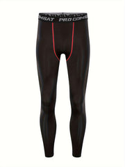 Men's Alphabets Pattern Compression Pants for Outdoor Fitness