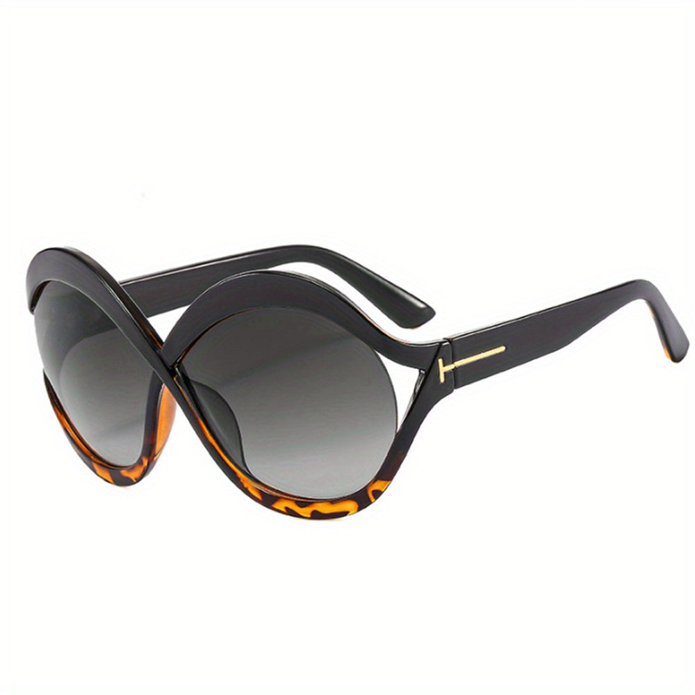Oversized Round Sunglasses Gradient Lens Hollow Glasses UV400