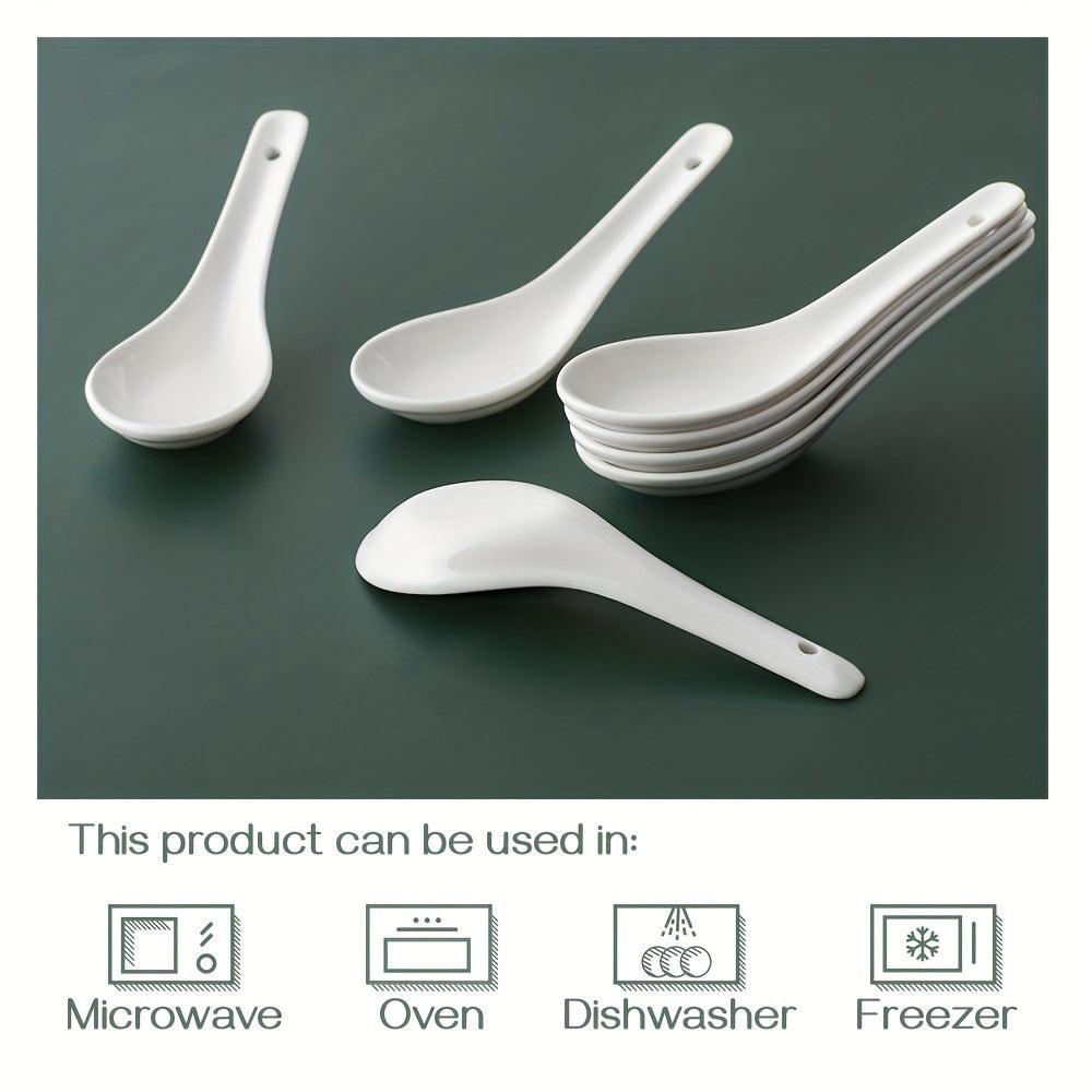 12pcs Ceramic Soup Spoon Modern Dessert Tableware Restaurant Home