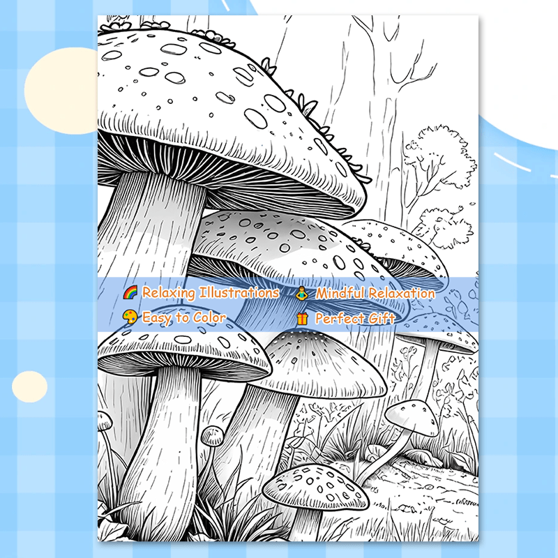 Mushroom Forest Coloring Book - 24 Pages