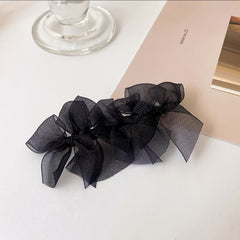 Bowknot Lace Girls Hair Clip Sweet Solid Hair Clip Headdress 4pcs