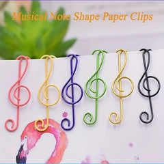 50pcs Musical Notes Metal Paper Clips for Office and School Supplies