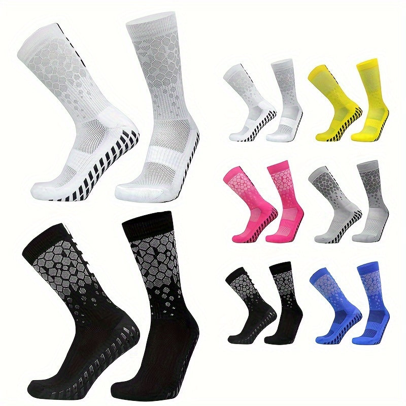 Men's Sports Grip Socks Non-slip Football Crew Socks