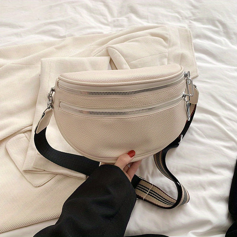 Double Zipper Fanny Pack Women's Crossbody Bag