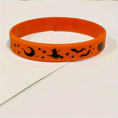 1 Pc Halloween Stretch Silicone Wristband Rubber Bracelet For Halloween Gift