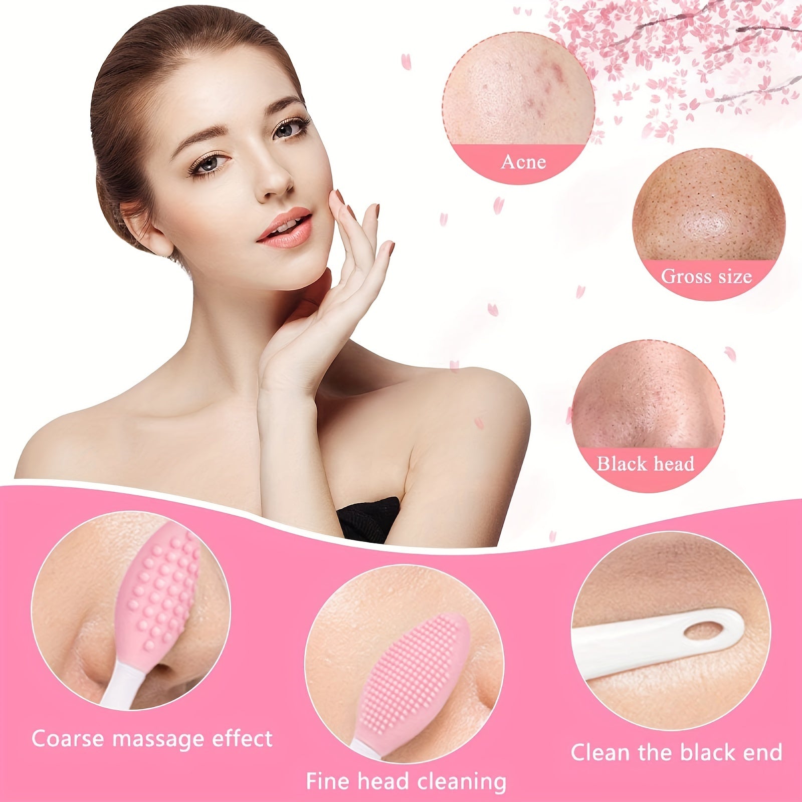 Double Sided Silicone Lip Brush for Fuller Lips Exfoliating Tool