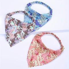 Leopard Floral Headband Triangle Scarf Elastic Turban Boho Bandana