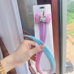 6pcs Unicorn Hair Clips Sequin Bow Hair Extensions