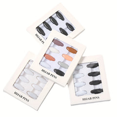 8pcs Scarf Safety Pins With Box Candy Hijab Pins Shawl Brooch Pins Bandana Turba
