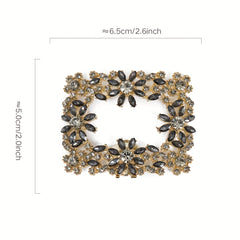 2pcs Square Rhinestone Shoe Buckles Wedding High Heel Decor